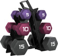 Cap Barbell Neoprene Dumbbell Sets with A-Frame Rack - Color Coded