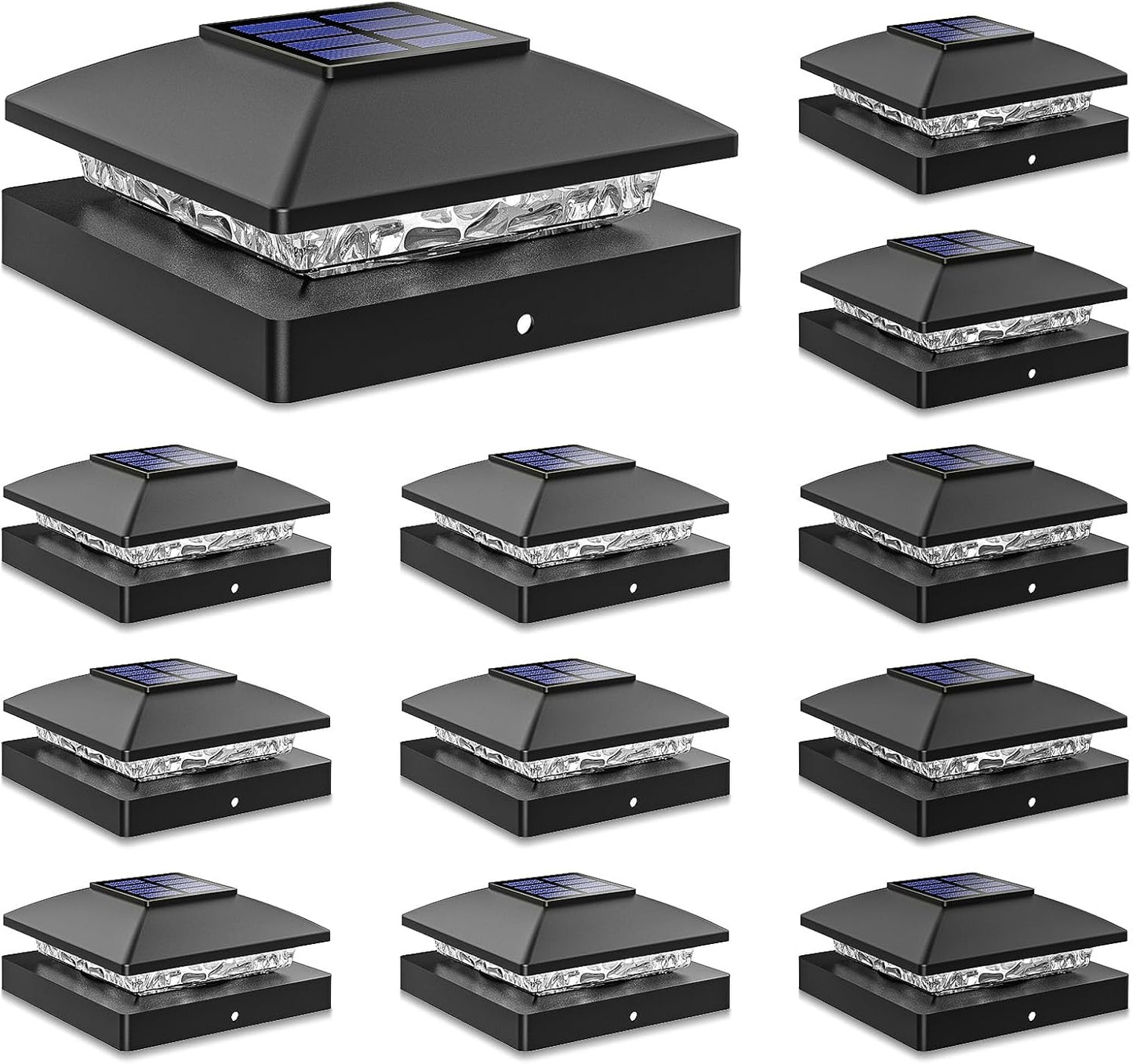 Solar Post Cap Lights Outdoor 12pack for Deck and Fence Use