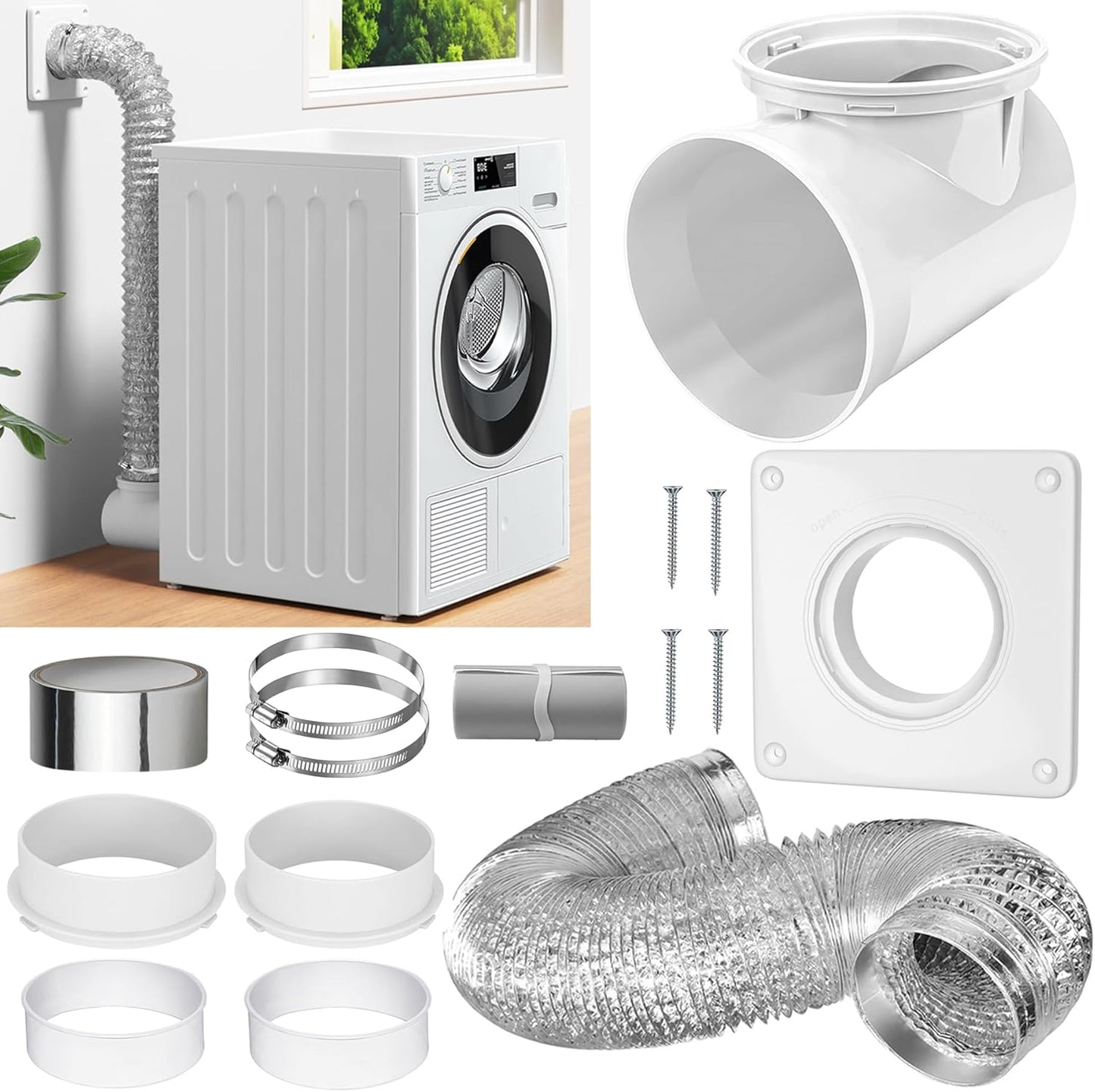 90 Degree Dryer Vent Connector Kit for Tight Spaces and Efficiency