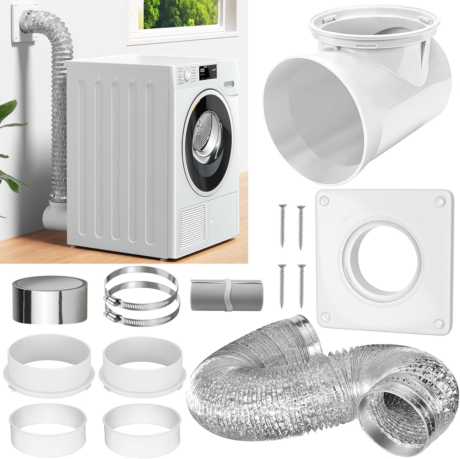 90 Degree Dryer Vent Connector Kit for Tight Spaces and Efficiency