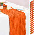 Orange Cheesecloth Table Runner 10ft Pack - Boho Gauze Elegance
