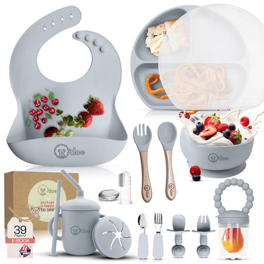 O'doe 17-Piece BPA-Free Silicone Baby Feeding Set for Fun Meals
