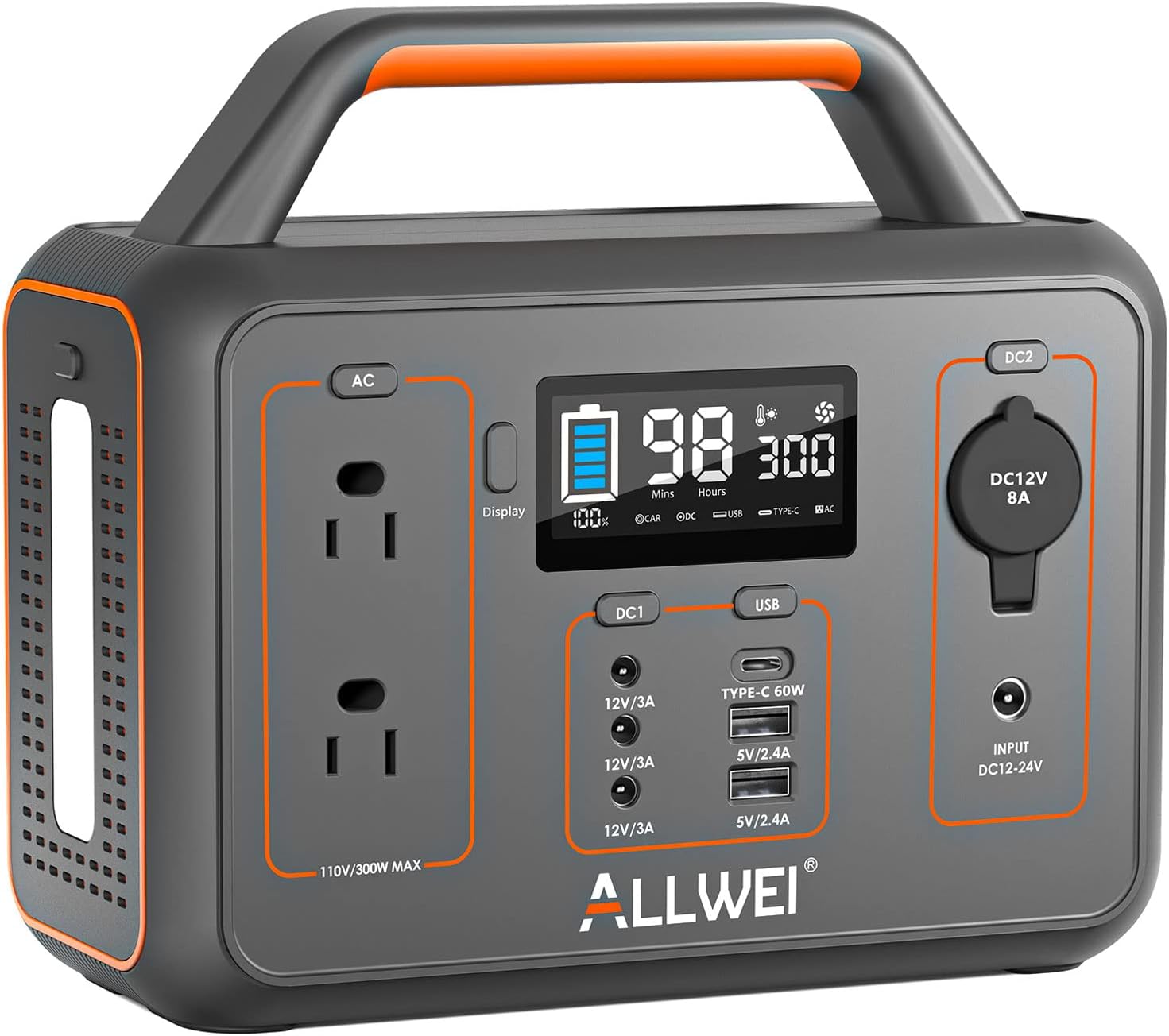 ALLWEI 300W Solar Generator: Power On-The-Go!