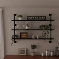Industrial Pipe Shelving Rustic Black Wall Shelves for Home