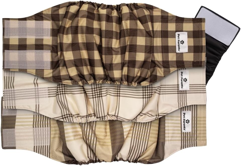 Pet Parents Washable Belly Bands for Male Dogs - 3 Pack
