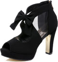 GATUXUS Open Toe Platform High Heel Sandals - Comfortable Chunky Heel