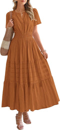 Womens Summer 2025 Casual Midi Maxi Dress - Lightweight Comfort