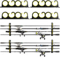 Wall Mount Fishing Rod Rack for Garage - Holds 8 Rods or Combos