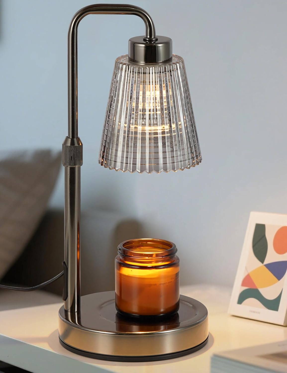 Candle Warmer Lamp with Timer and Adjustable Height for Home