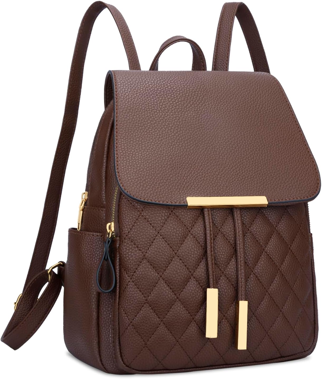 KKXIU Quilted Trendy Leather Backpack Purse for Women Travel