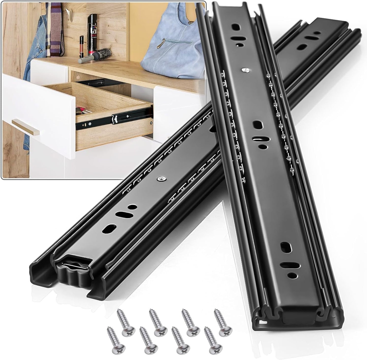 Full Extension Drawer Slides 16 Inch for Smooth Gliding Action