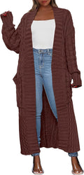 Womens Long Cable Knit Cardigan Sweater 2025 - Floor Length Duster
