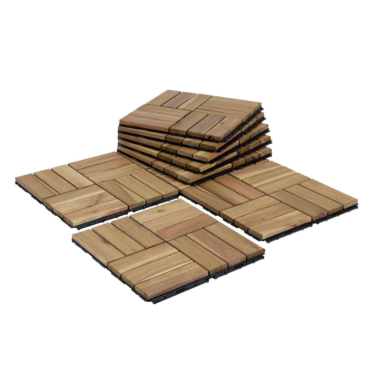 Acacia Wood Flooring Interlocking Deck Tiles for Stylish Patios