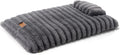 CuddleTown Ribbed Bubble Stripe Pillow Crate Mat Pet Bed - Dark Grey