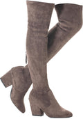 Mtzyoa Thigh High Block Heel Boot Women Pointed Toe - Stable 3in Heel