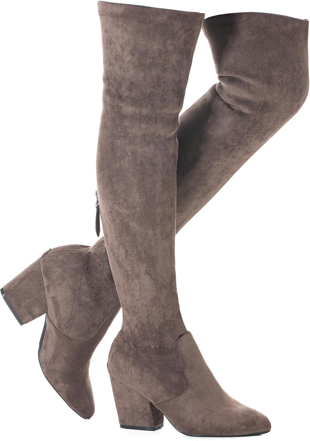 Mtzyoa Thigh High Block Heel Boot Women Stylish Over The Knee