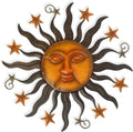 Sun Face Metal Wall Art 24in - Weather-Resistant Patio Sculpture