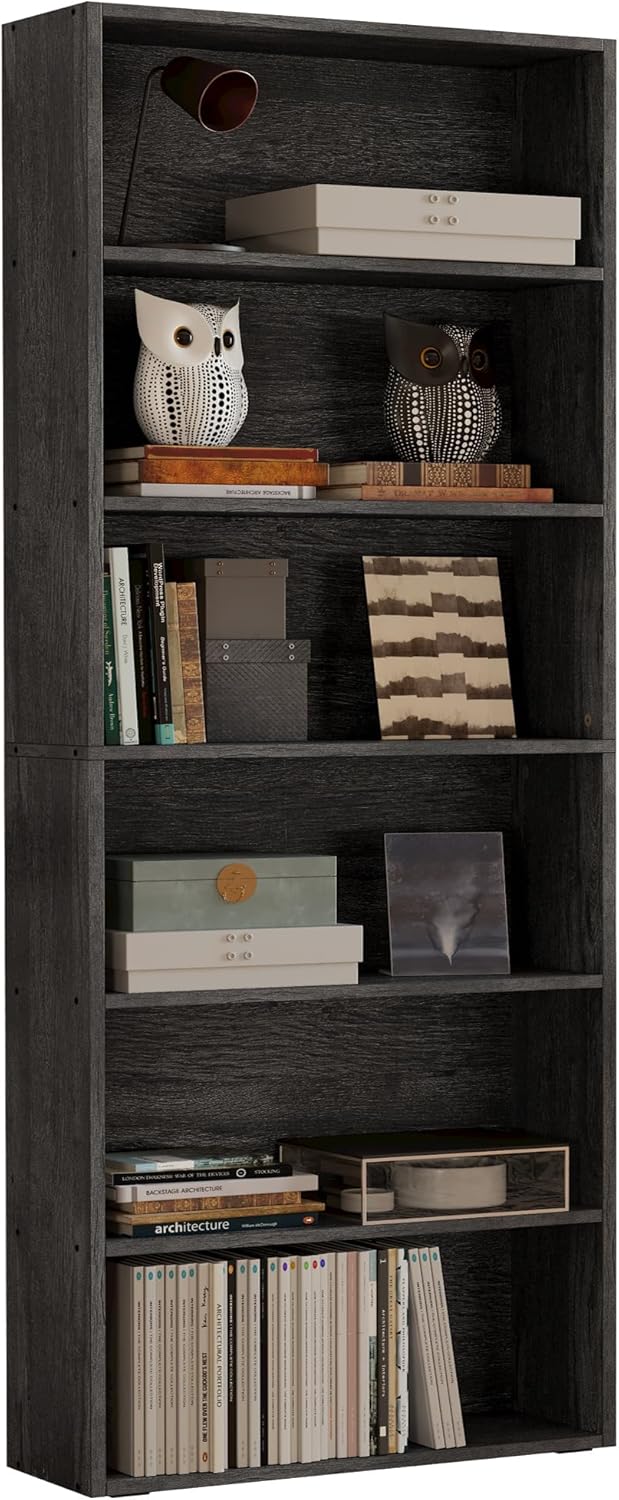 IRONCK 6-Tier Tall Bookcase for Home Office and Living Room