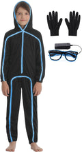 Stick Figure Kids Jumpsuit with Light Up Glasses - Glow Costume