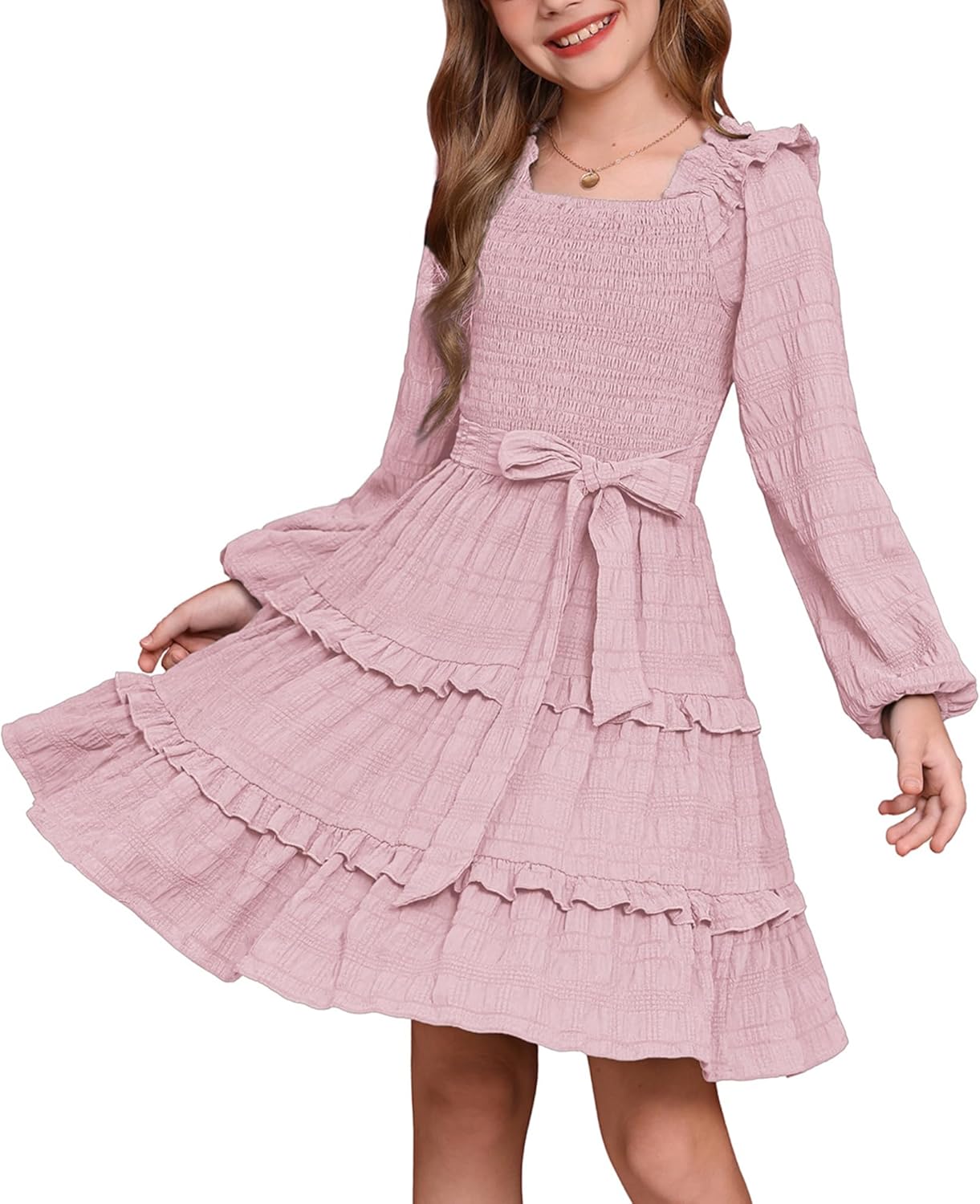Girls Ruffled Dress for Fall and Christmas by GRACE KARIN