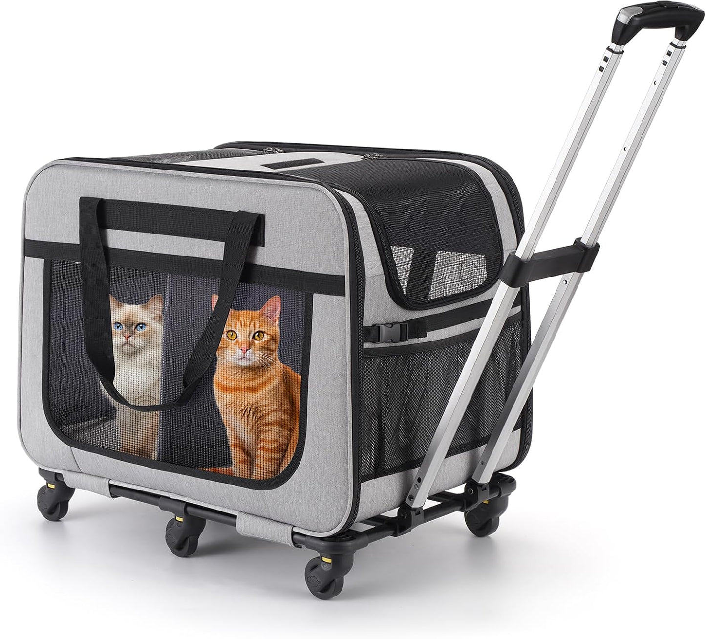 Extra Large Double Pet Carrier with Wheels for Small Dogs