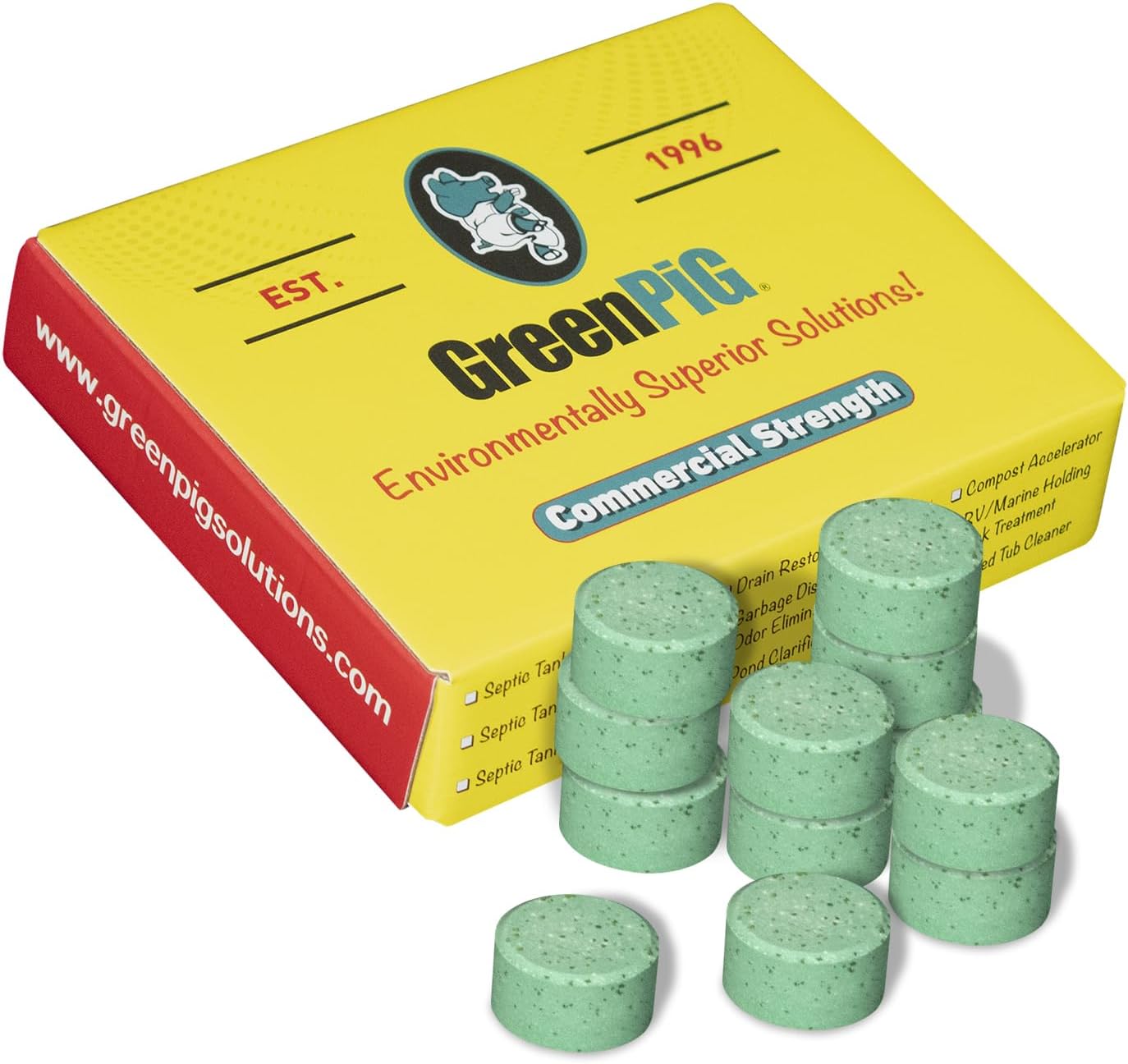 GREEN PIG Septic Tank Treatment Pods for Effective Waste Breakdown