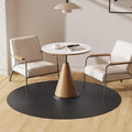 Black Plastic Floor Mat for Under Dining Table - 4ft Round Spill