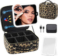 Makeup Bag with Magnetic Detachable Lighted Mirror - Travel Organizer