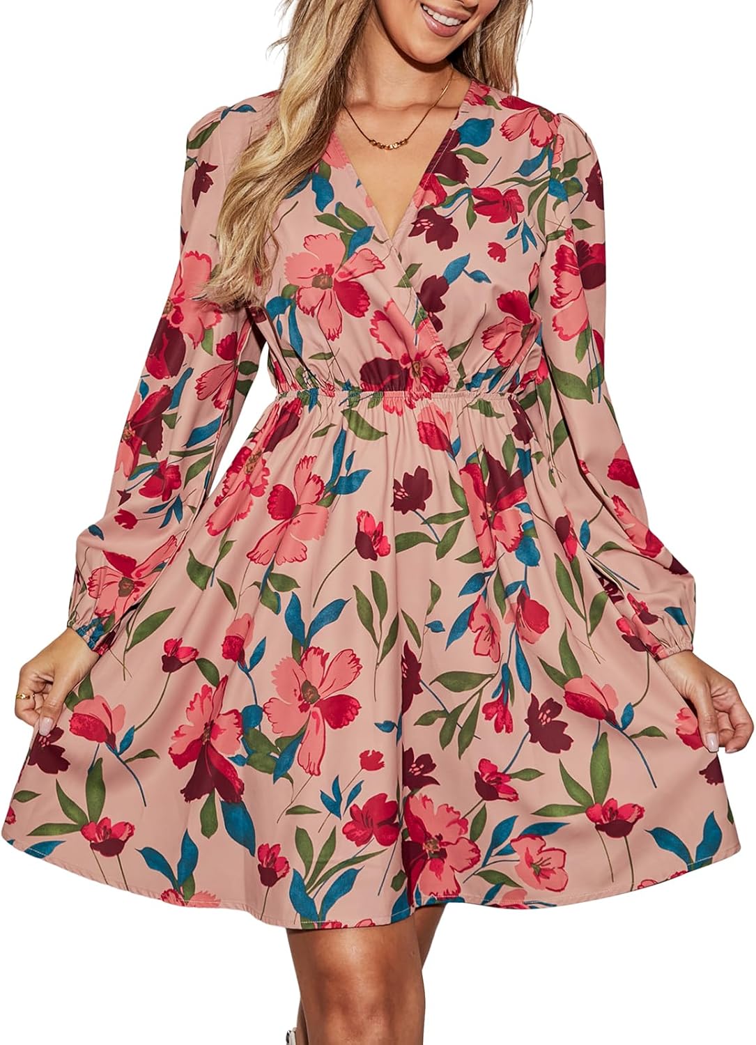 CUPSHE Women Floral Ruffle Summer Dress for Casual Wear