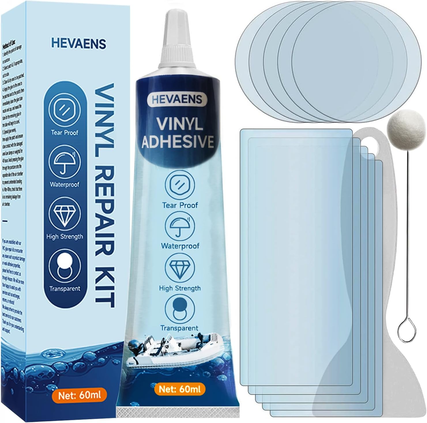 HEVAENS Inflatable Patch Repair Kit - Waterproof & Versatile 60ml