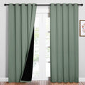 Blackout Window Curtain Panels 100% Blackout Greyish Green - Thick