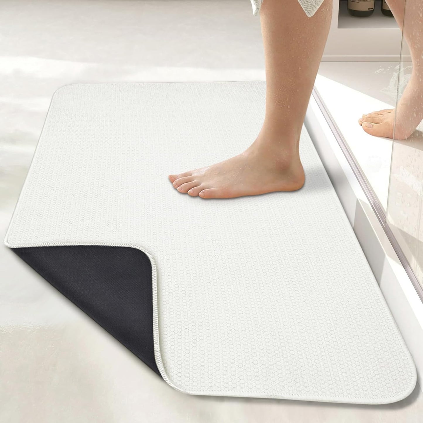 Ultra Thin Bath Mat for Bathroom, Non-Slip Quick Dry Rug