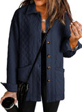 Quilted Collared Jacket for Women - Button Down Fall Shacket