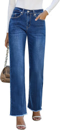 Straight Leg Jeans for Women High Waisted - Cropped 31in Inseam