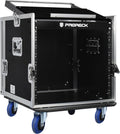 PRORECK 10U Rack/Road Case With Slant Mixer Top and Casters