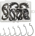 Worm Hooks for Bass Fishing Hooks 110pcs - Variety Pack for Freshwater