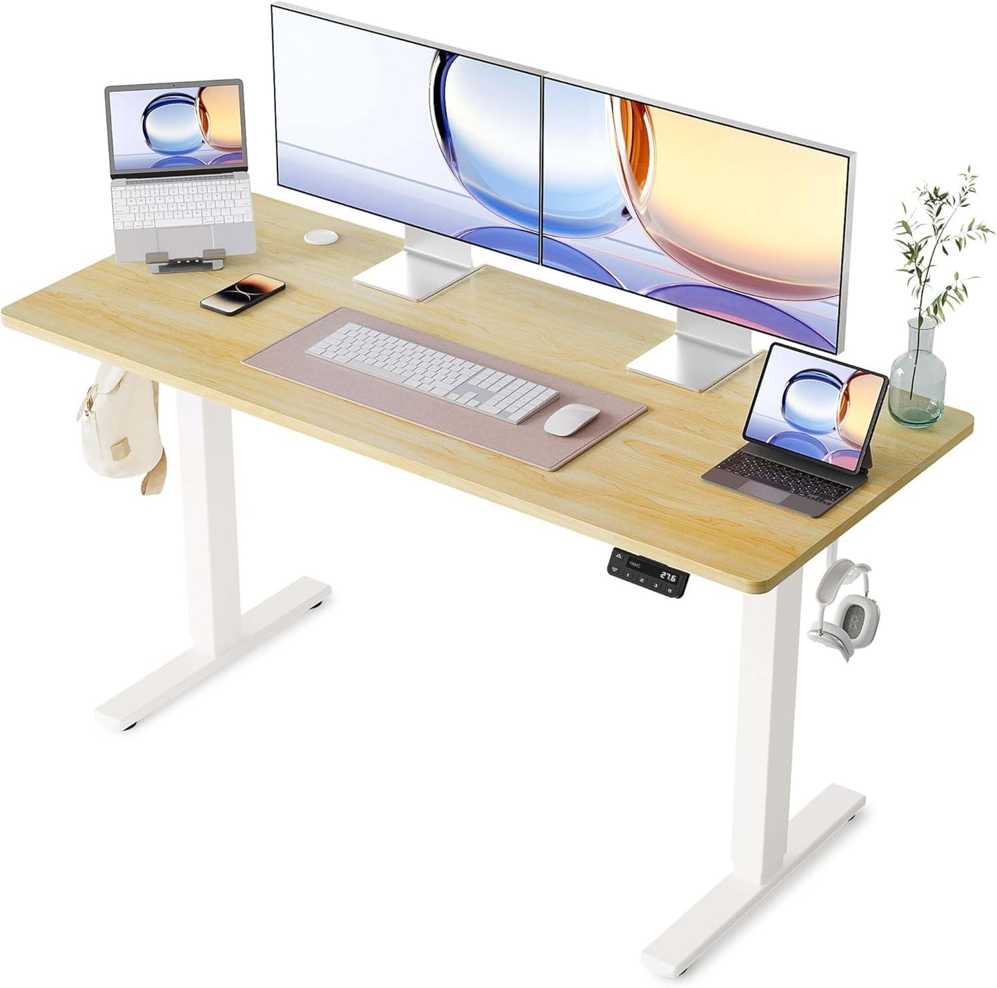 YIHAYO Electric Standing Desk 55 x 24 Inches Adjustable Height