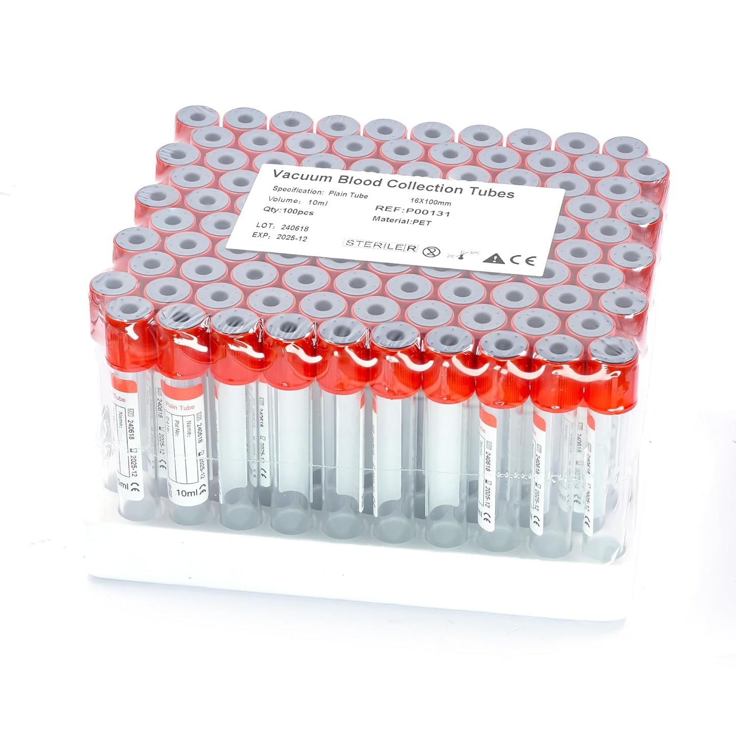 Vacutainer Blood Collection Tubes for Pet Animals - 100 Pcs