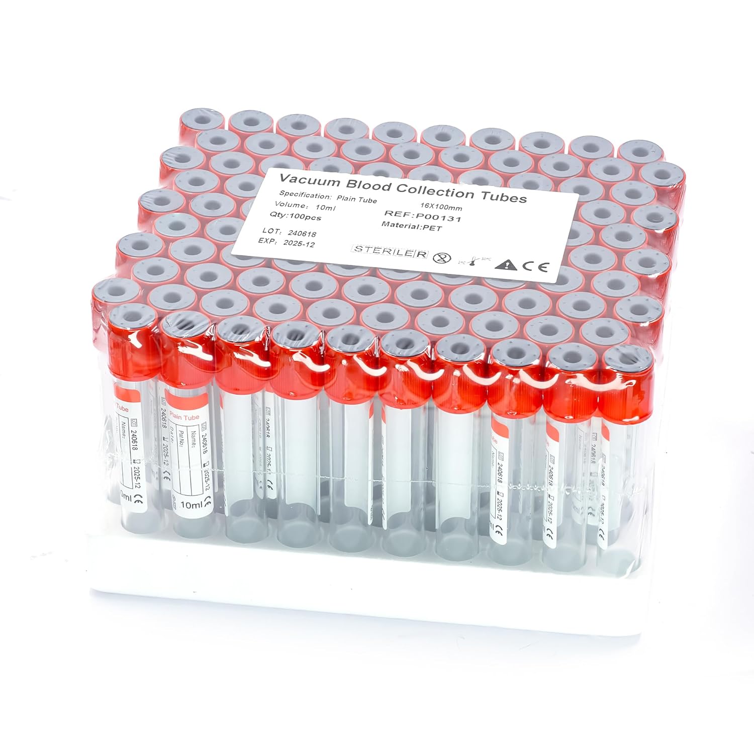 Vacutainer Blood Collection Tubes for Pet Animals - 100 Pcs