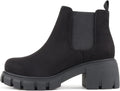 Soda PIONEER Women Lug Sole Mid Heel Chelsea Ankle Bootie - Sleek