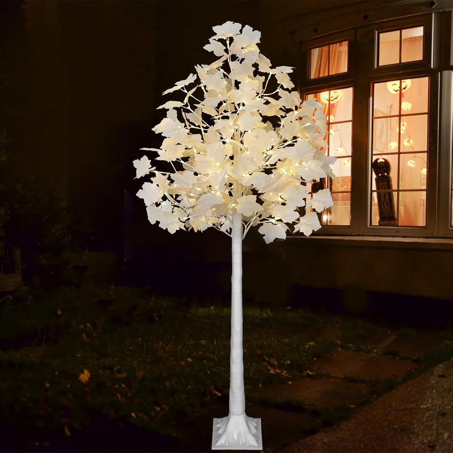5FT Lighted Maple Tree with Dual-Tone LED Lights for Home Decor