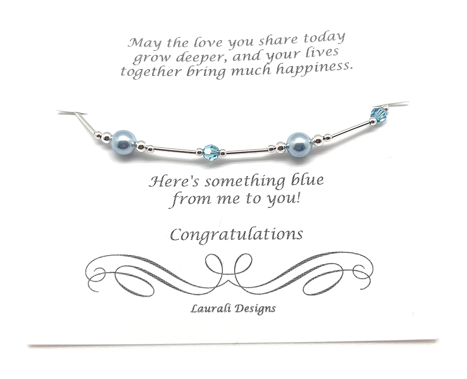 Something Blue Bride Gift Anklet with Sterling Silver and Crystals