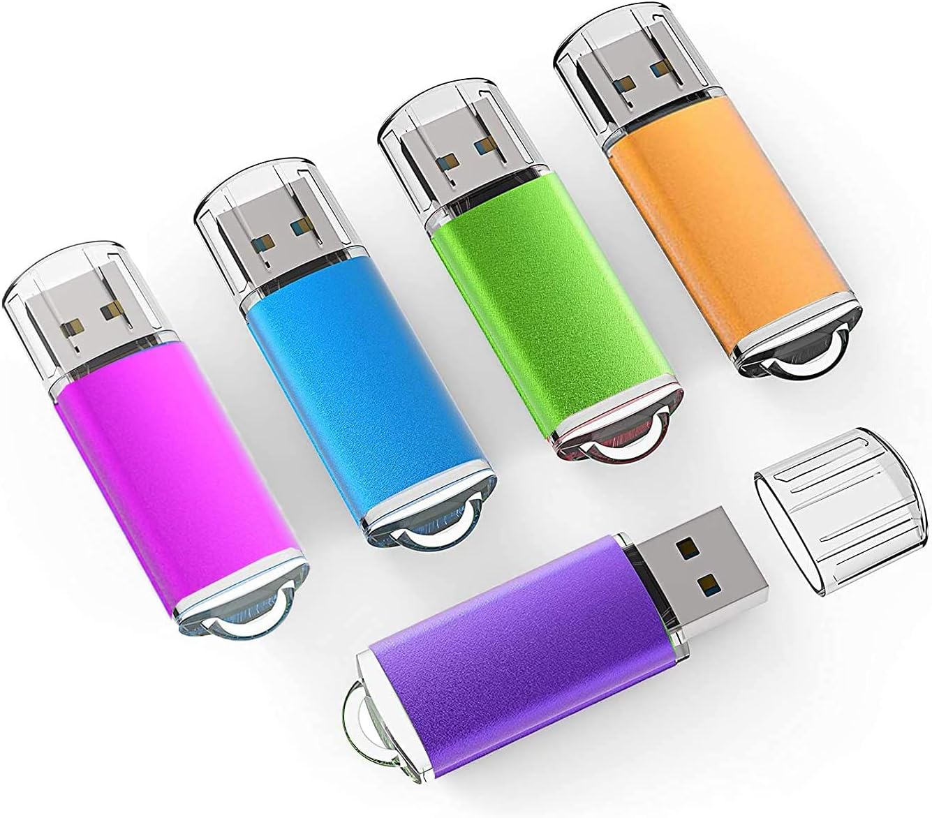 64GB USB Flash Drives 5 Pack - Multicolored Speedy Storage!
