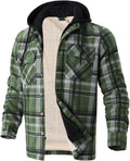 Heavy Thick Flannel Plaid Jacket for Men - Sherpa Fleece Lined Zip