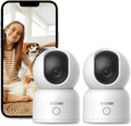 ZOSI 2K Indoor Pan/Tilt Security Camera 2 Pack - 360 Tracking