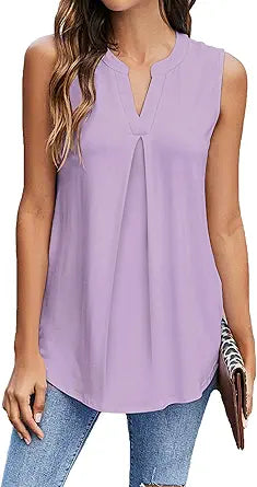 Stylish Womens Tank Tops V Neck Sleeveless Casual Summer Blouse