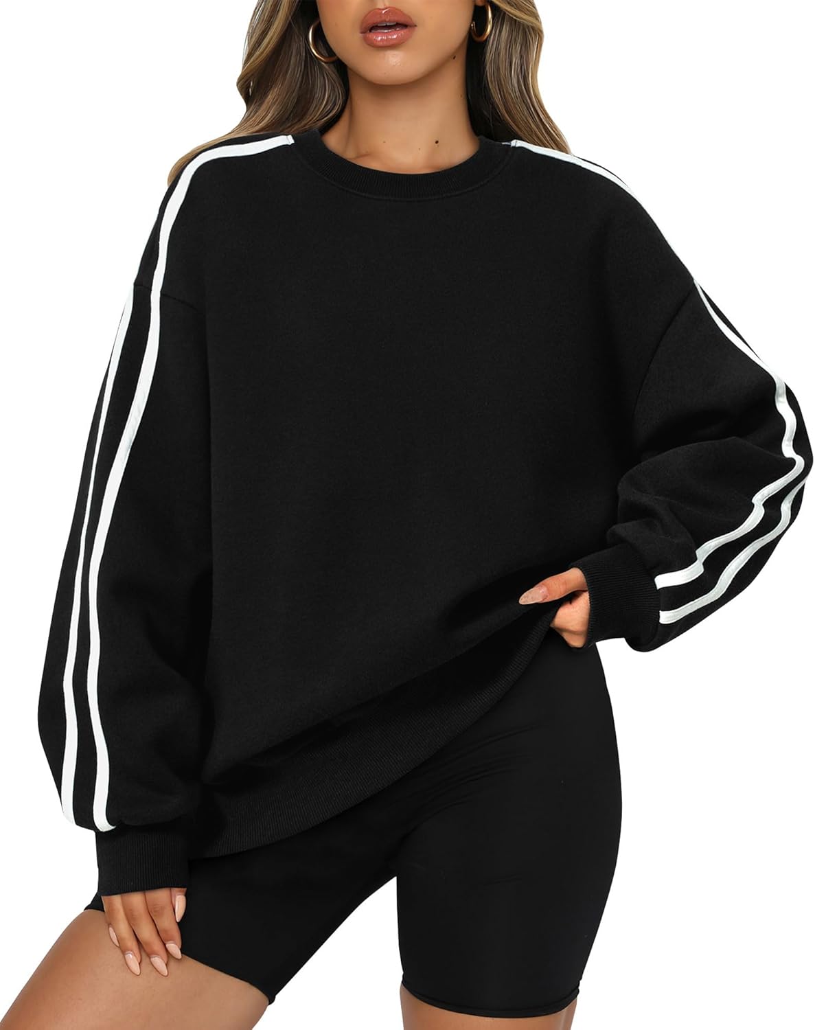Amkoyam 2024 Oversized Color Block Sweatshirt