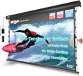 100 Inch Projector Screen Tab-Tension Motorized Pull Down - Flat 4K
