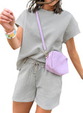 Dokotoo Women's 2 Piece Sweatsuit Short Sleeve Pullover