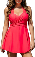 COCOPEAR Elegant Crossover One Piece Swimdress - Flattering Coverage